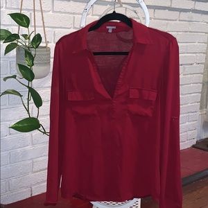 Foley burgundy blouse